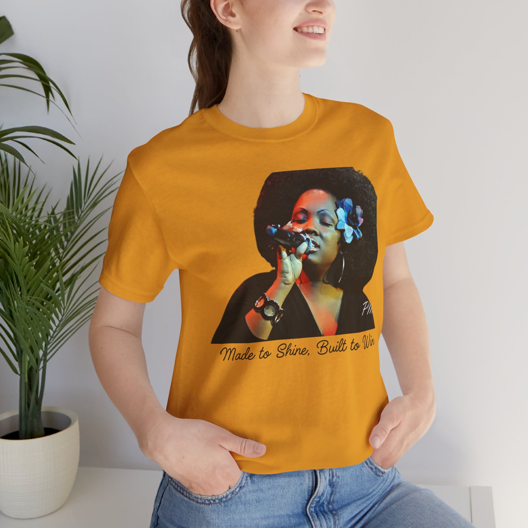 Empowerment T-Shirt – 'Made to Shine, Built to Win' Motivational Graphic Tee